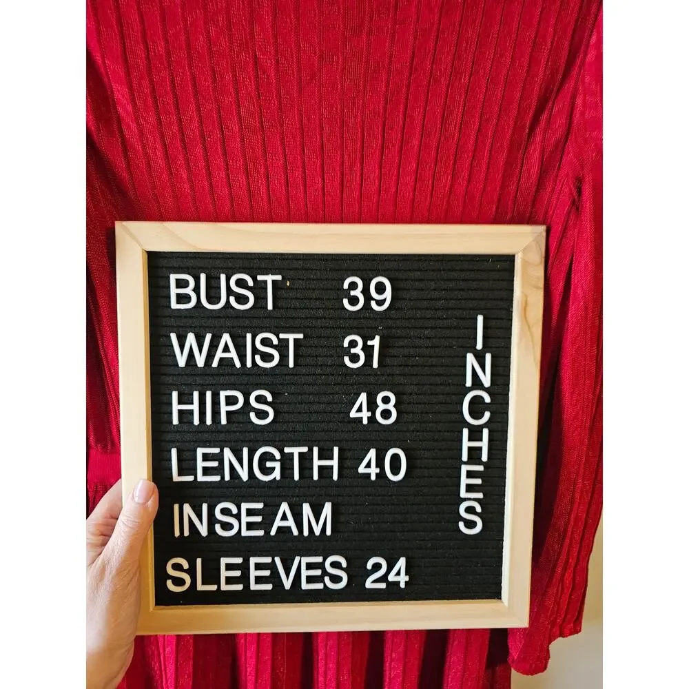 Ming Wang Fit-N-Flare Tonal Stitch Knit midi Dress red sz small $275